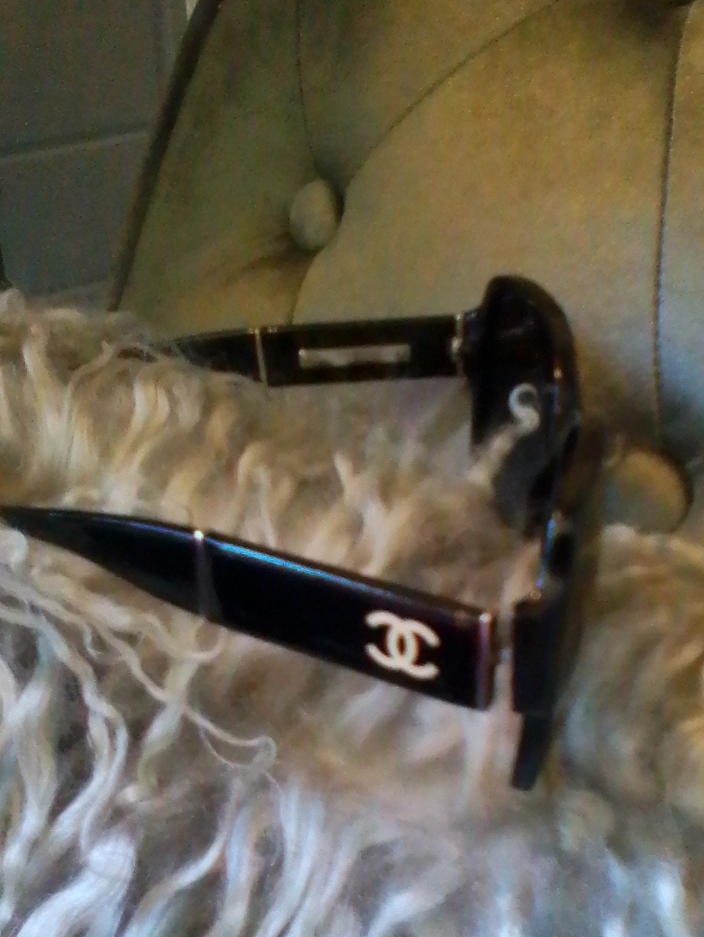 CHANEL Black Sunglasses with White CC Logo